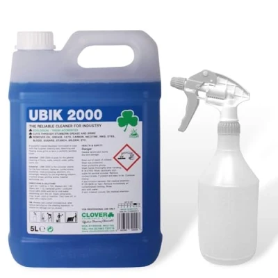 Image of Clover Chemicals Ubik 2000 Universal Cleaner Concentrate 5L and 750ml Trigger Spray Bottle