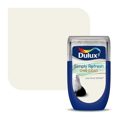 Image of Dulux Simply Refresh Tester Paint Jasmine White 30 ml