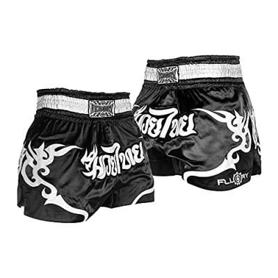 Image of FLUORY Muay Thai Fight Shorts,MMA Shorts Clothing Training Cage Fighting Grappling Martial Arts Kickboxing Clothing, Mtsf53hei, Large