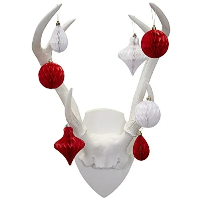 Image of Ginger Ray Christmas Honeycomb Baubles Tree Room Decoration 12 Pack, Paper, Mixed