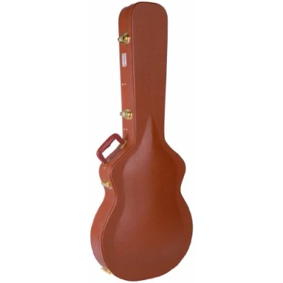 Image of Kinsman Deluxe Brown Vintage LP Shaped Guitar Case, CLP7