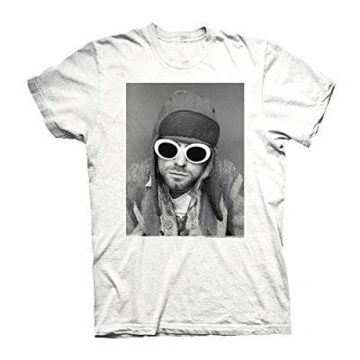 Image of Kurt Cobain Sunglasses Photo T Shirt White L
