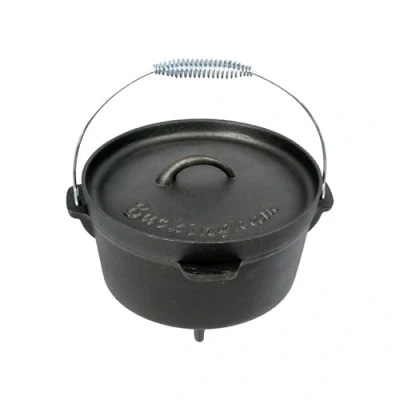 Image of Buckingham Pre Seasoned Cast Iron Camp Dutch Oven 4 Litre, Black