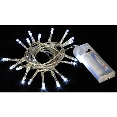 Image of Christmas Concepts® Battery Operated Fairy Lights with 20 White LED&#039;s 2 Metre Length Christmas/Wedding/Everyday Decoration