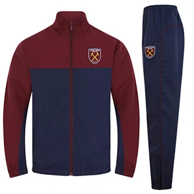 Image of West Ham United FC Official Gift Mens Jacket &amp; Pants Tracksuit Set Medium Navy Blue