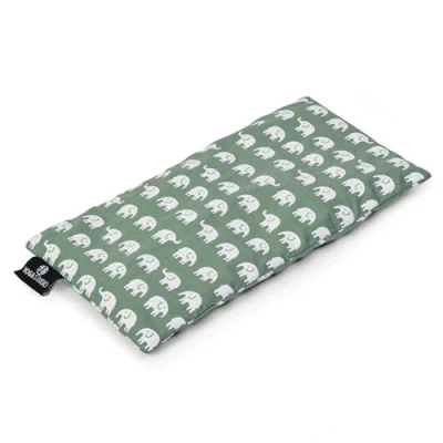 Image of Yoga Studio Organic Elephant Eye Pillow 23cm x 12/13cm, Lavender &amp; Linseed Scented for Tired Eyes, and Headaches (Sage Green Elephant)
