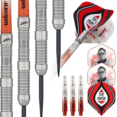Image of Unicorn Steel Tip Darts Set Seigo &#039;The Ninja&#039; Asada Maestro Phase 3 95% Natural Tungsten Barrels 22 g