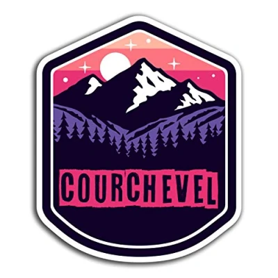 Image of 2 x 10cm Courchevel Skiing Vinyl Stickers Travel Sticker Laptop Luggage #23656 (10cm Tall)