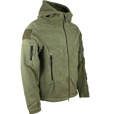 Image of Kombat UK Men&#039;s Recon Tactical Fleece Hoodie, Olive Green, 2X Large