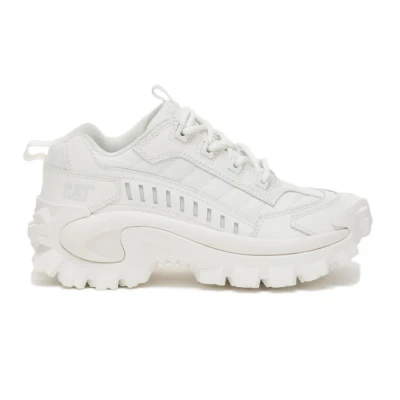 Image of Caterpillar Cat Intruder Unisex Trainers White Leather Size UK 4