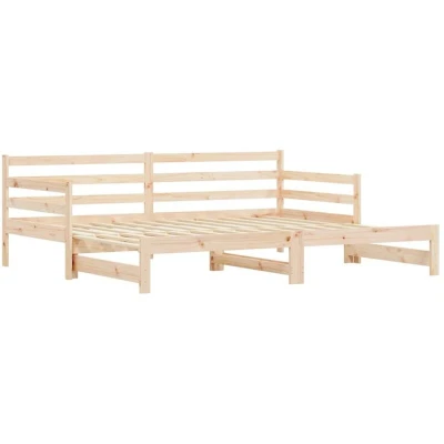 Image of vidaXL Daybed with Trundle without Mattress 80x200 cm Solid Wood