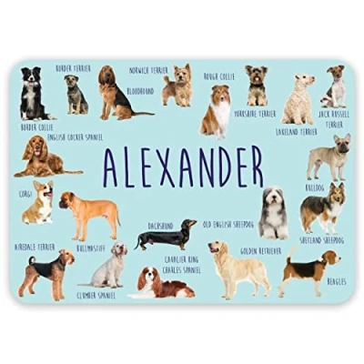 Image of Paper Themes Personalised Placemat for Kids (Dog Breeds)