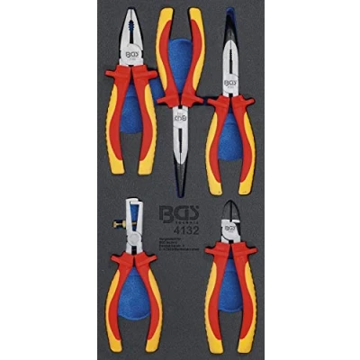 Image of BGS 4132 Tool Tray 1/3: VDE Pliers Set 5 pcs.