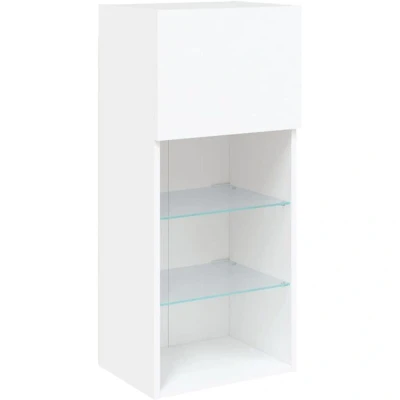 Image of vidaXL TV Cabinet with LED Lights White 40.5x30x90 cm