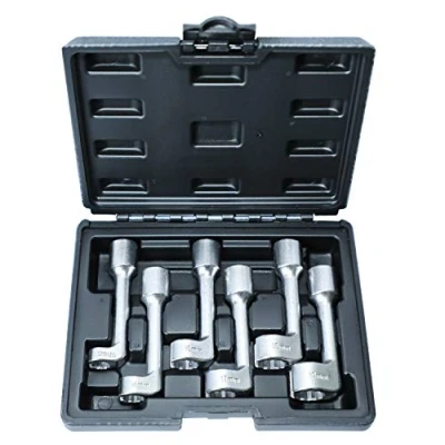 Image of DPTOOL 12pt 1/2&quot; Dr L Type Diesel Injector Line Socket Wrench Set 12 14 16 17 18 19mm (6PCS)