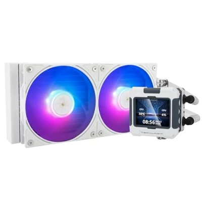 Image of Thermalright FW240 White ARGB CPU AIO Cooler,PC 240 Specification Water Cooler System,IPS LCD Screen with 320 * Resolution,for AM5&amp;Intel LGA1700/1851,CPU Comes 2.4 inch Display