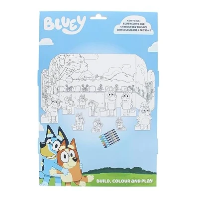 Image of Bluey Bumper Make &amp; Colour Set a Scene Poster Colouring Art Toys