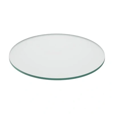 Image of Relaxdays Glass Top, 8mm Thick, Tempered ESG, Safety Screen for Table &amp; Fireplace, Fireproof, Round, Ø 30cm, Transparent, 30 cm
