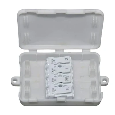 Image of 10x 4 PIN SCREWLESS JUNCTION BOX 2A 24A/240V TERMINAL BLOCK INLINE WIRE CHOC BOX, CONNECTION