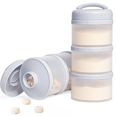 Image of Termichy Milk Powder Scoop Baby Stackable Storage Box Pack of 2 (Grey)