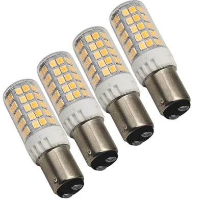 Image of QLEE LED Sewing Machine Bulb BA15D Double Contact Bayonet Base 5w 600lm Refrigerator Light Replacement 60 Watt S6 C7 T3 T4 JD Type Chandelier 230v Warm White 4PCS