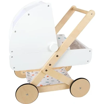 Image of small foot 11914 Little Button, Multifunctional Wooden Doll&#039;s pram, for Kids Aged 3+ Years Toys, Multicolor, One Size