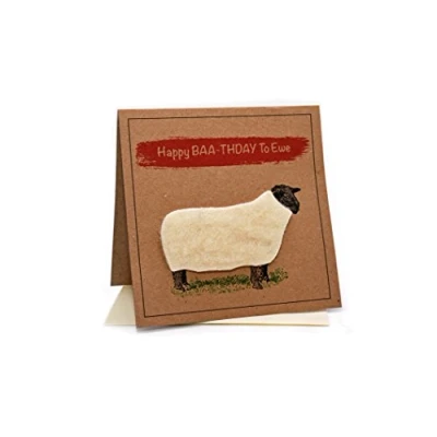 Image of Sheep (Happy BAA THDAY to EWE) Greeting Birthday Card (Blank Inside)