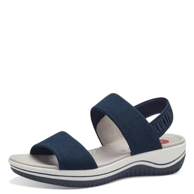 Image of Jana Women&#039;s 8 28769 42 Flat Sandal, Navy, 3.5 UK