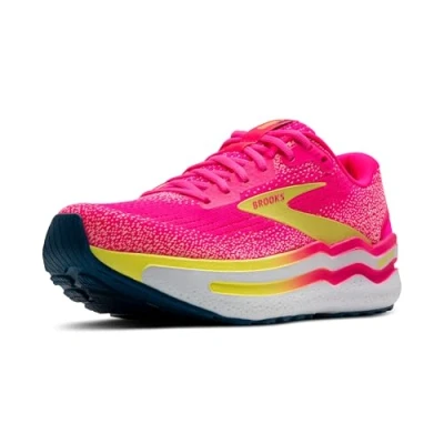 Image of BROOKS Women&#039;s Ghost Max 2 Sneaker, Pink/Lemon Tonic/Orange Pop, 5.5 UK