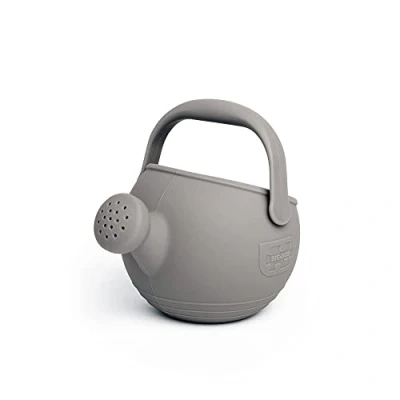 Image of Bigjigs Toys Stone Grey 100% Silicone Childrens Watering Can Temperature &amp; Stain Resistant Kids, Easy Grip Handle, Sustainable Toys, Ideal Outdoor Beach
