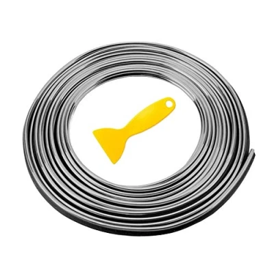 Image of ETOPARS 5M 16.4ft Car Trim Interior Strips Silver Automotive Gap Fillers Moulding Line Decorative Filler Flexible Edge Strip Dashboard