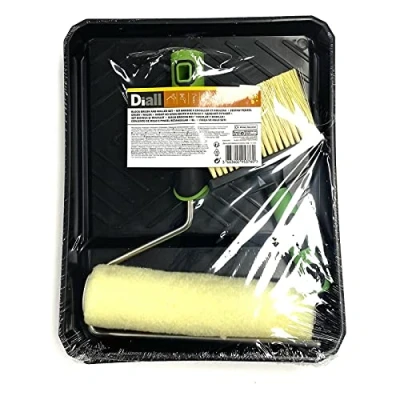 Image of Paint Roller 230mm (9&quot;) &amp; Block Brush (125mm) Decorator Shed Fence Walls Decking
