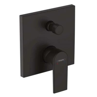 Image of hansgrohe Vernis Shape bath tap conceiled for 2 functions, mixer square iBox universal, single lever mixer, matt black, 71468670