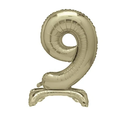 Image of Unique 13239 Giant Standing Foil Number 9 Balloon 76 cm Gold