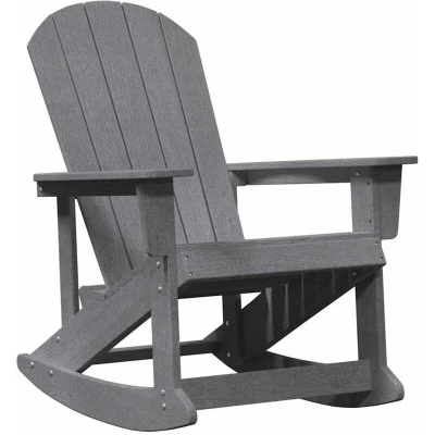 Image of vidaXL Adirondack Rocking Chair Light Grey 73.5x92x90 cm HDPE
