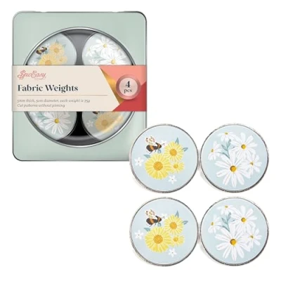 Image of Sew Easy Pattern Fabric Weights for Sewing, Crafts, Cutting, Dressmaking, Tailoring, Quilting, 4 x 75g, Daisy