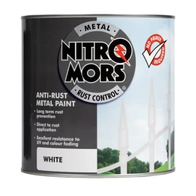 Image of Nitromors Anti Rust Smooth Finish Metal Paint, No Primer Required, White, 2.5 L