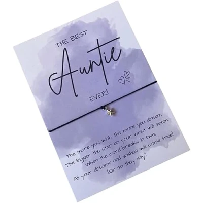 Image of UNIQUEPGIFTS Auntie Wish String Bracelet, Birthday Gifts, Best Ever, Gift From Niece Nephew, For Christmas
