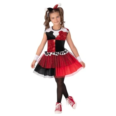 Image of Rubies Official DC Super Villians Harley Quinn Tutu Dress, Kids Fancy Large