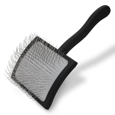 Image of Chris Christensen Big K Dog Slicker Brush, Groom Like a Professional, Fluff Detangle Style, Saves Time Energy, Black, Large