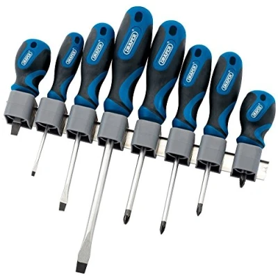 Image of Draper 48933 8 Piece Soft Grip Screwdriver Set , Blue
