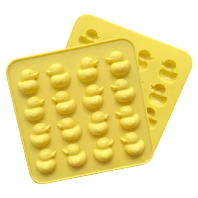 Image of 2 Pcs Duck Chocolate Silicone Mold Shape Baking Mould 16 Cavity Non Stick Food Grade Molds for Ice Cube Jelly Fondant Hard Candy