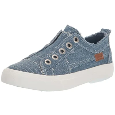 Image of Blowfish Malibu Women&#039;s Play Sneaker, Light Stone Washed Denim, 8 UK