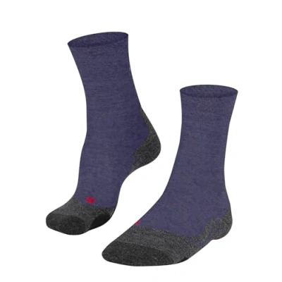 Image of FALKE Women&#039;s TK2 Explore Melange W SO Wool Thick Anti Blister 1 Pair Hiking Socks, Purple (Viola 8745), 4 5