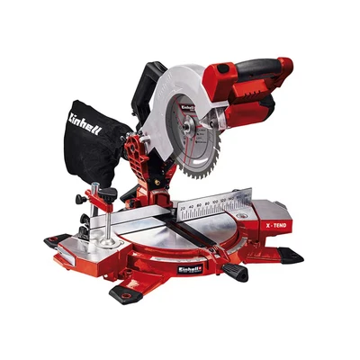 Image of Einhell Power X Change 18V Mitre Saw 3000 RPM Circular With Work Table, LED, Dust Collection, 45 Mitre, +/ 47 Bevel TE MS 18/210 Li Solo (Battery Not Included)