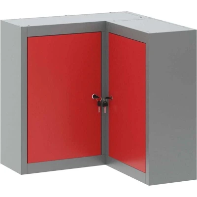 Image of vidaXL Corner Tool Cabinet Wall Mounted and Lockable Red Steel