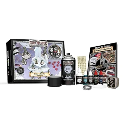 Image of The Army Painter GameMaster Terrain Kit Snow &amp; Tundra, 5 Paints, 1 Spray Primer, 4 Basing Materials, Compatible with XPS Foam, Warhammer 40K Terrain, DnD Campaign Diorama Materials