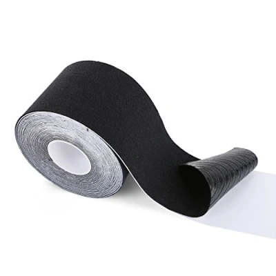 Image of Black Kinesiology Tape for Knee Injury, Sport Strapping Shoulder Elbow Ankle Back Neck, K Uncut Roll