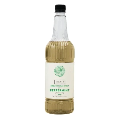 Image of Simply Organic Peppermint Syrup, Vegan &amp; Nut Free Natural Flavoured Syrup for Coffee, Cocktails Baking (1 Litre)
