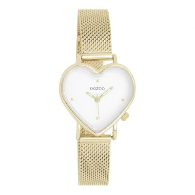 Image of Oozoo Timepieces Women&#039;s Watch with Stainless Steel Strap Modern for Women Elegant Analogue in Heart Shape, Gold/white, Bracelet